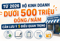 05 điều hộ kinh doanh có doanh thu dưới 500 triệu cần lưu ý