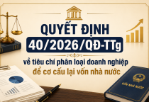 Quyết định 40/2026/QĐ-TTg về tiêu chí phân loại doanh nghiệp để cơ cấu lại vốn nhà nước